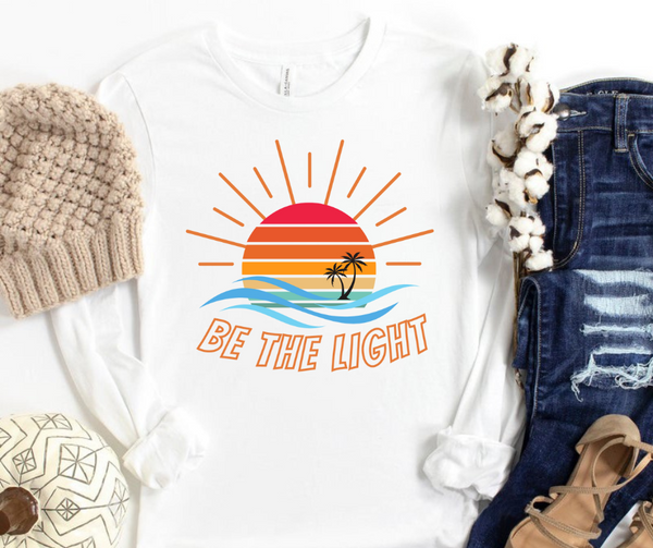 Be The Light Christian Graphic Long Sleeve Tee | Faith T-shirt | Be The Light Shirt
