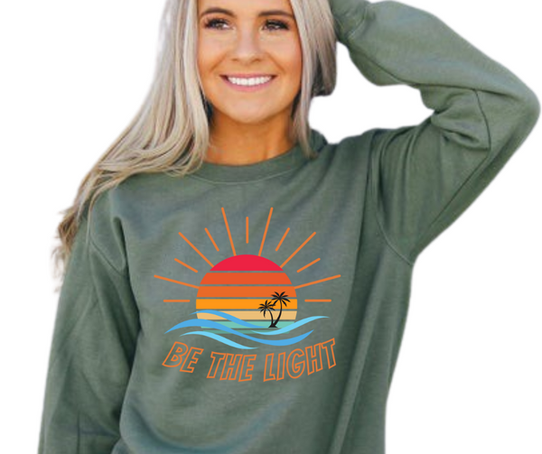 Be the Light Let Your Light Shine Women's Christian Graphic Fleece Sweatshirt