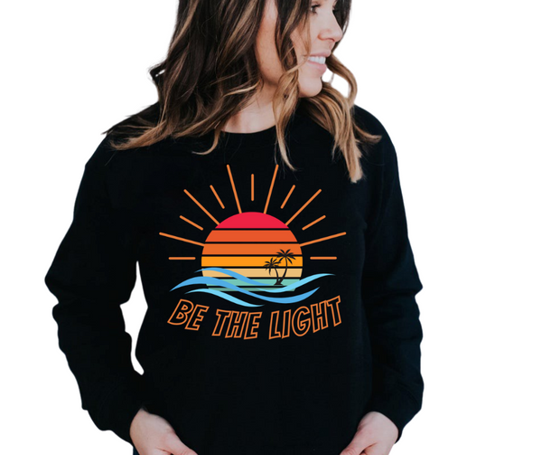 Be the Light Let Your Light Shine Women's Christian Graphic Fleece Sweatshirt