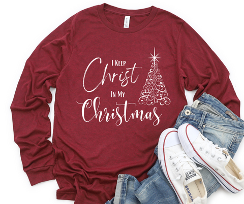 Keep Christ In Christmas Women's Christian Graphic Long Sleeve Tee Top Shirt | Faith Shirt| Christmas  Shirt
