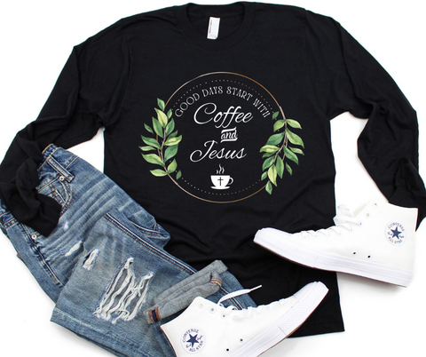 Coffee and Jesus Shirt | Jesus Shirts| Coffee Shirts| Caffeine Shirt | Women's Christian Graphic Tee | Be Nice Faith T-shirt | Jesus Shirt | Mom Tee Gift