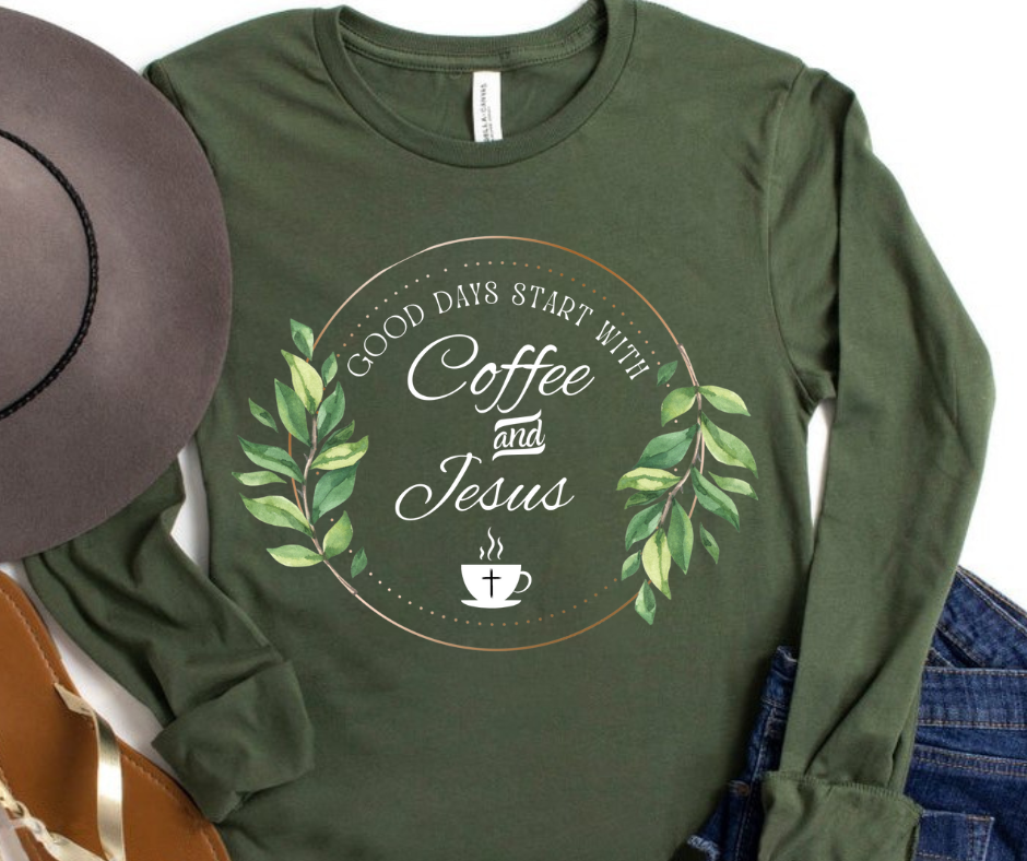 Coffee and Jesus Shirt | Jesus Shirts| Coffee Shirts| Caffeine Shirt | Women's Christian Graphic Tee | Be Nice Faith T-shirt | Jesus Shirt | Mom Tee Gift