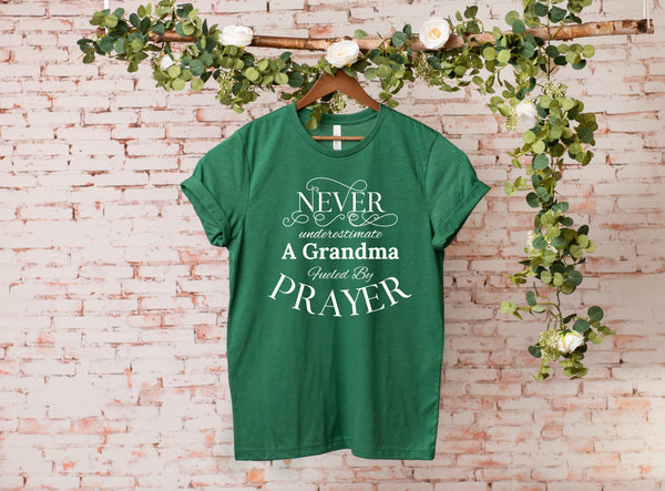 NEW! Never Underestimate A Grandma Fueled By Prayer |Mother's Gift| Women's Christian T shirt| Pray Shirt|  S-XXXL upon availability