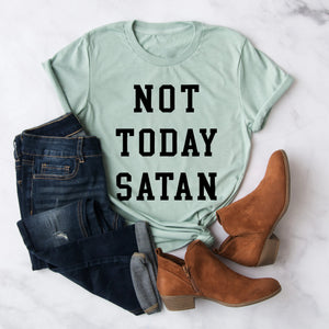 Not Today Satan T-Shirt | Birthday Gift Bff | Funny Shirt | Birthday Gift | Unisex Ladies Tee | Christian Tee Shirt