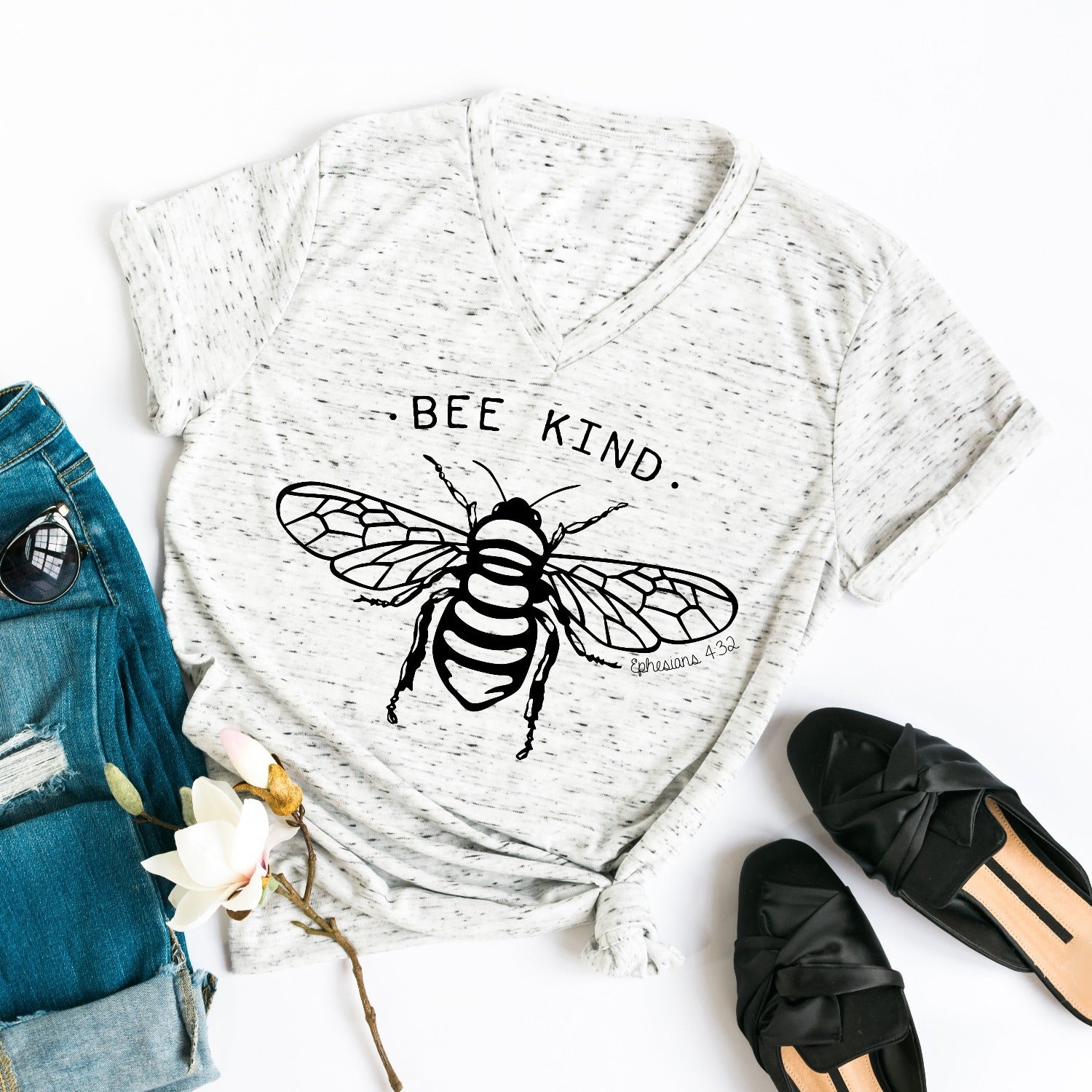 Be Kind Shirt | Bee Shirt | Honey Bee | Save the Bees | Women's Christian Graphic Tee | Be Nice Faith T-shirt | Jesus Shirt | Mom Tee Gift