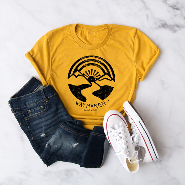 Waymaker Miracle Worker Promise Keeper | Women's Christian Graphic Tee | Faith T-shirt | Way Maker Shirt