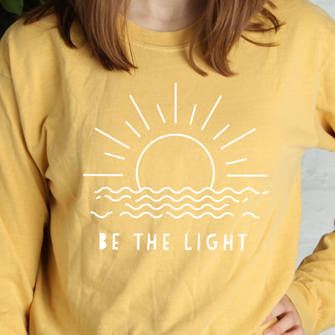 Be the Light Let Your Light Shine Women's Christian Graphic Long-Sleeve Shirt