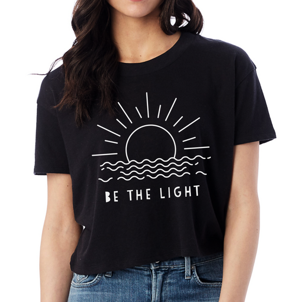 Cropped Top Be the Light Let Your Light Shine Women's Christian Graphic Crop Top T Shirt