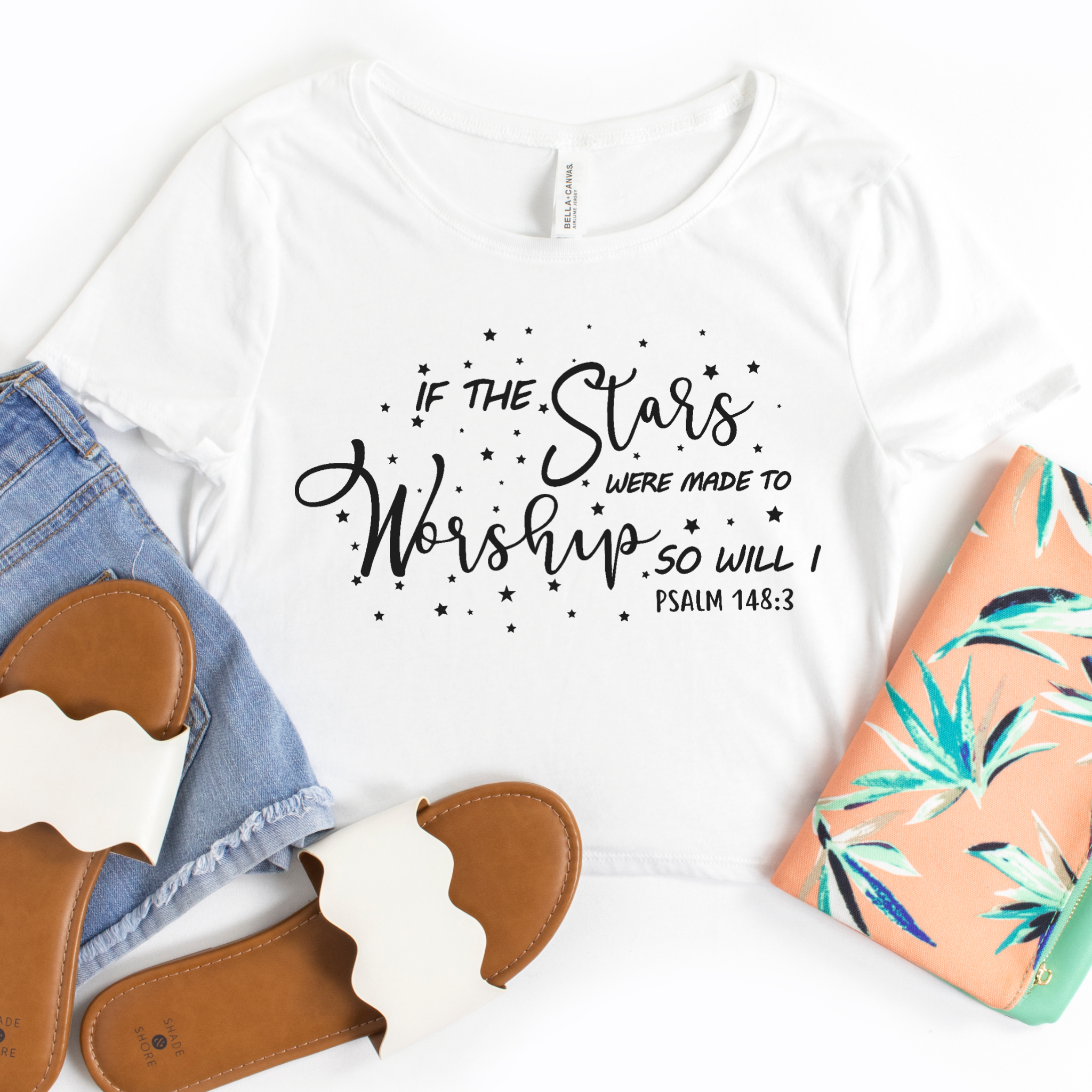 Cropped Top Tee If the Stars Were Made to Worship | Christian T Shirt | Worship Shirt | Gifts for Women | Scripture Shirts for Women