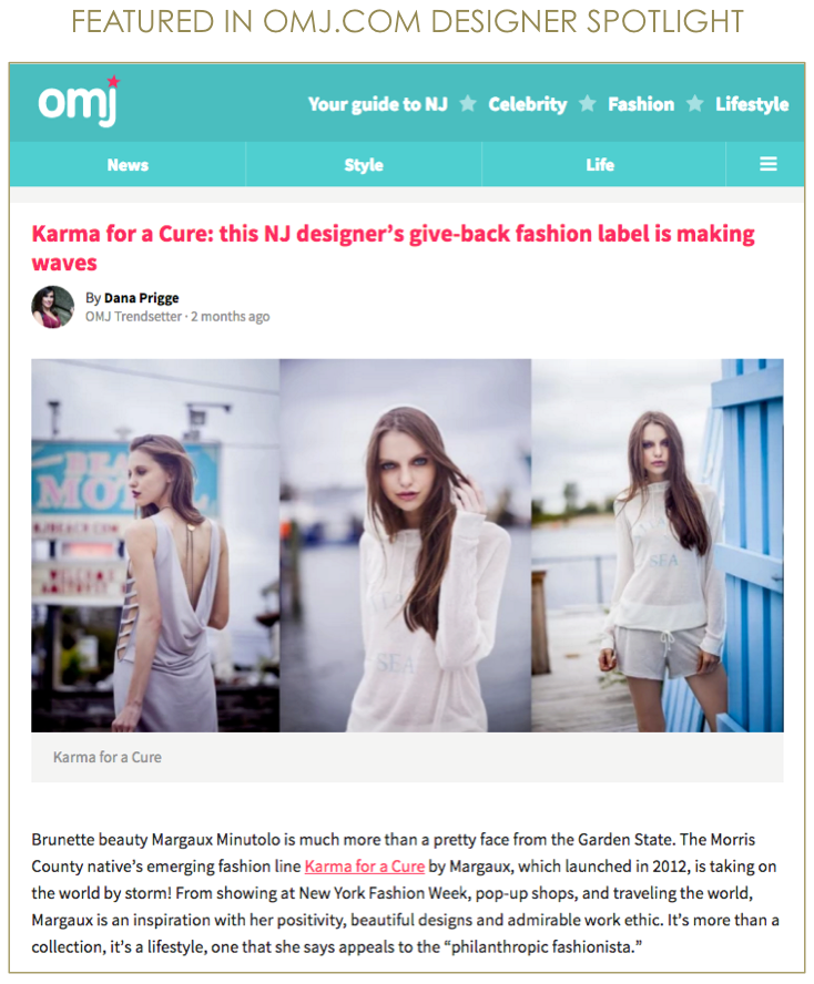 OMJ.COM KARMA for a cure by Margaux Press, Designer Spotlight