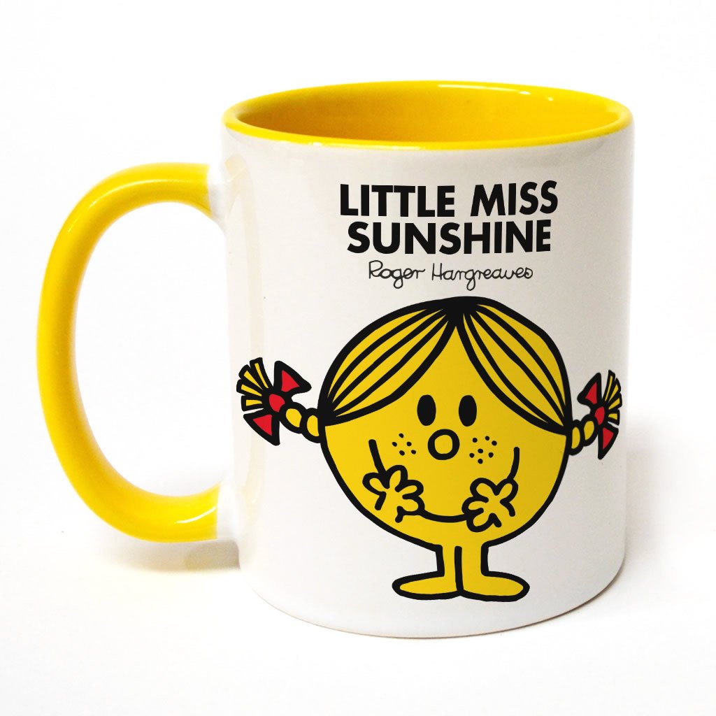 Personalised Little Miss Sunshine Large Porcelain Colour Handle Mug