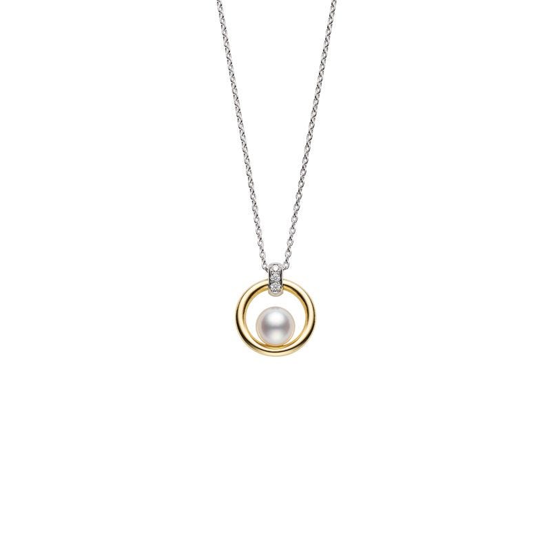 Mikimoto 18K Necklace with Akoya Pearl and Diamonds – IJL Since 1937