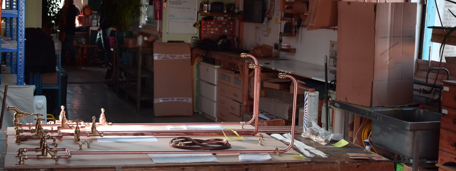 making copper shower for hotel project