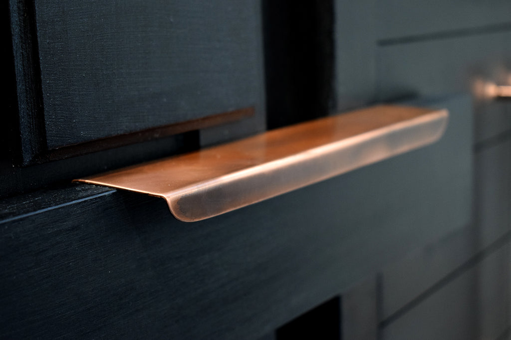 Kitchen cabinet bespoke copper handles and pulls