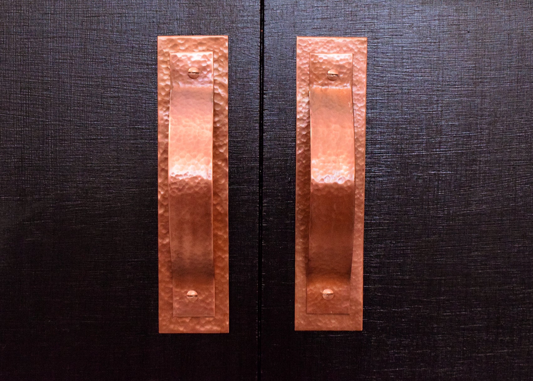 hammered copper handles and pulls