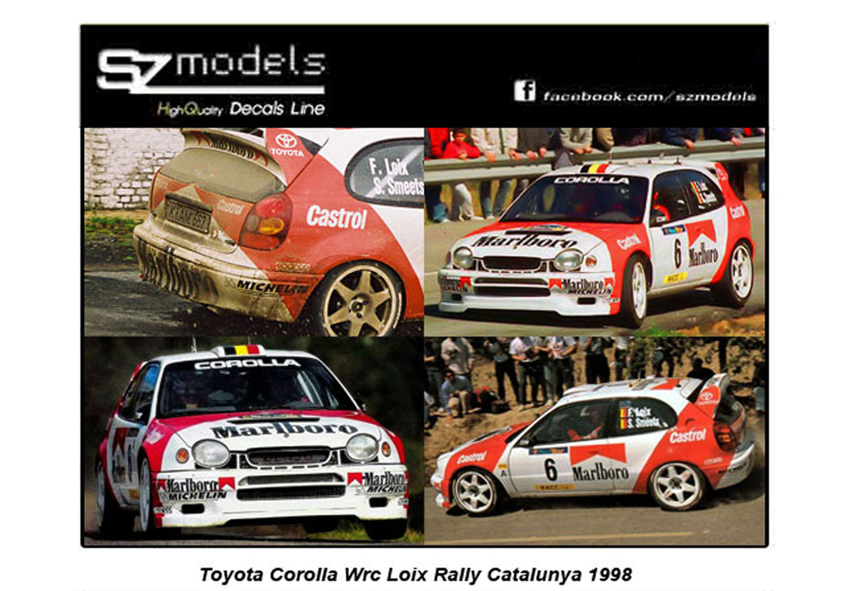 DECALS 1/43 TOYOTA COROLLA WRC LOIX RALLYE ESPAGNE CATALOGNE 1998 RALLY BELGIQUE 