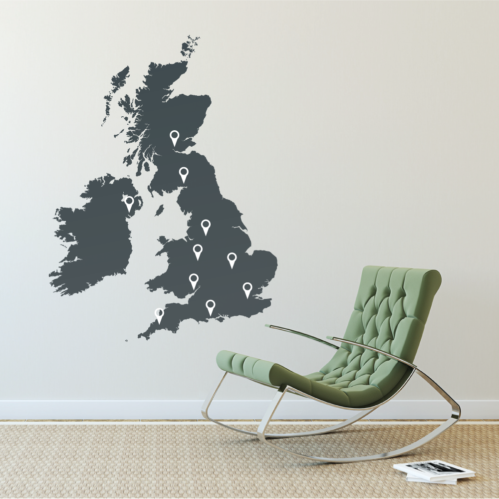 Map Of The UK Wall Sticker Decal | Wallboss Wall Stickers | Wall Art