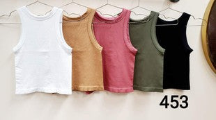 Thick Band Racer Rib Crop Tank