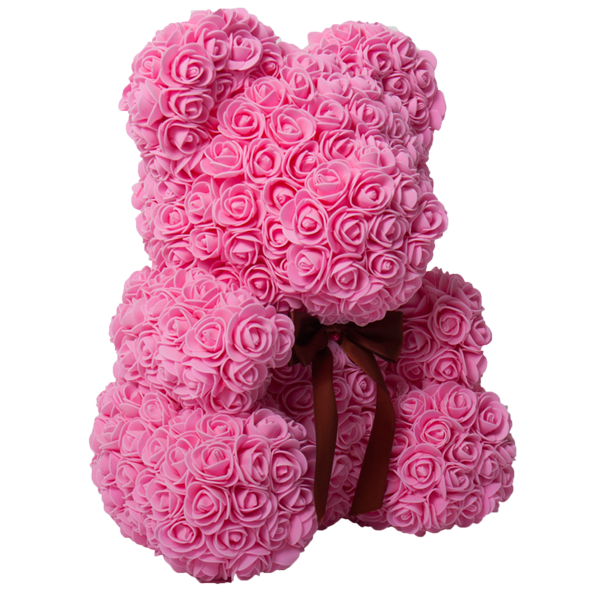 pink flower teddy bear