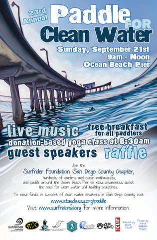 Surfrider paddle for clean water