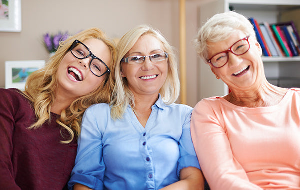 Three Generations of Glasses-Wearing Women