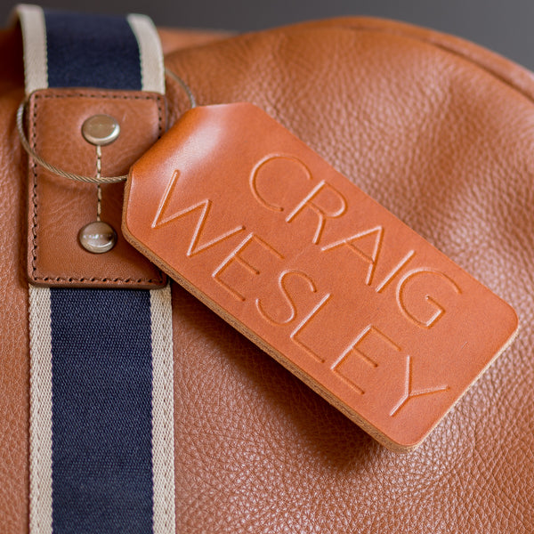 personalized leather luggage tag