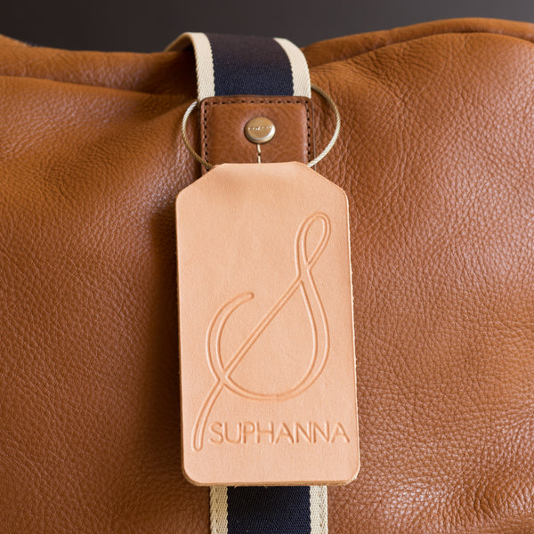 leather travel tag