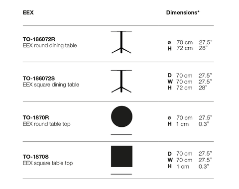 Eex Dining Table Specs