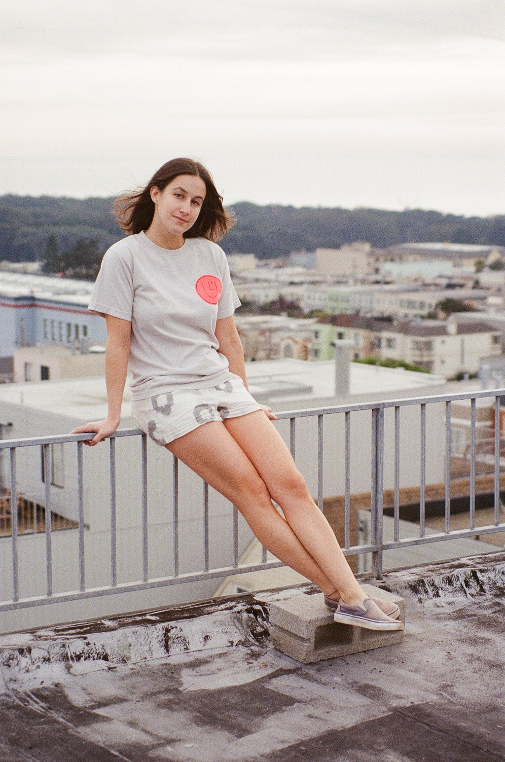 culk face tee san francisco rooftop photoshoot