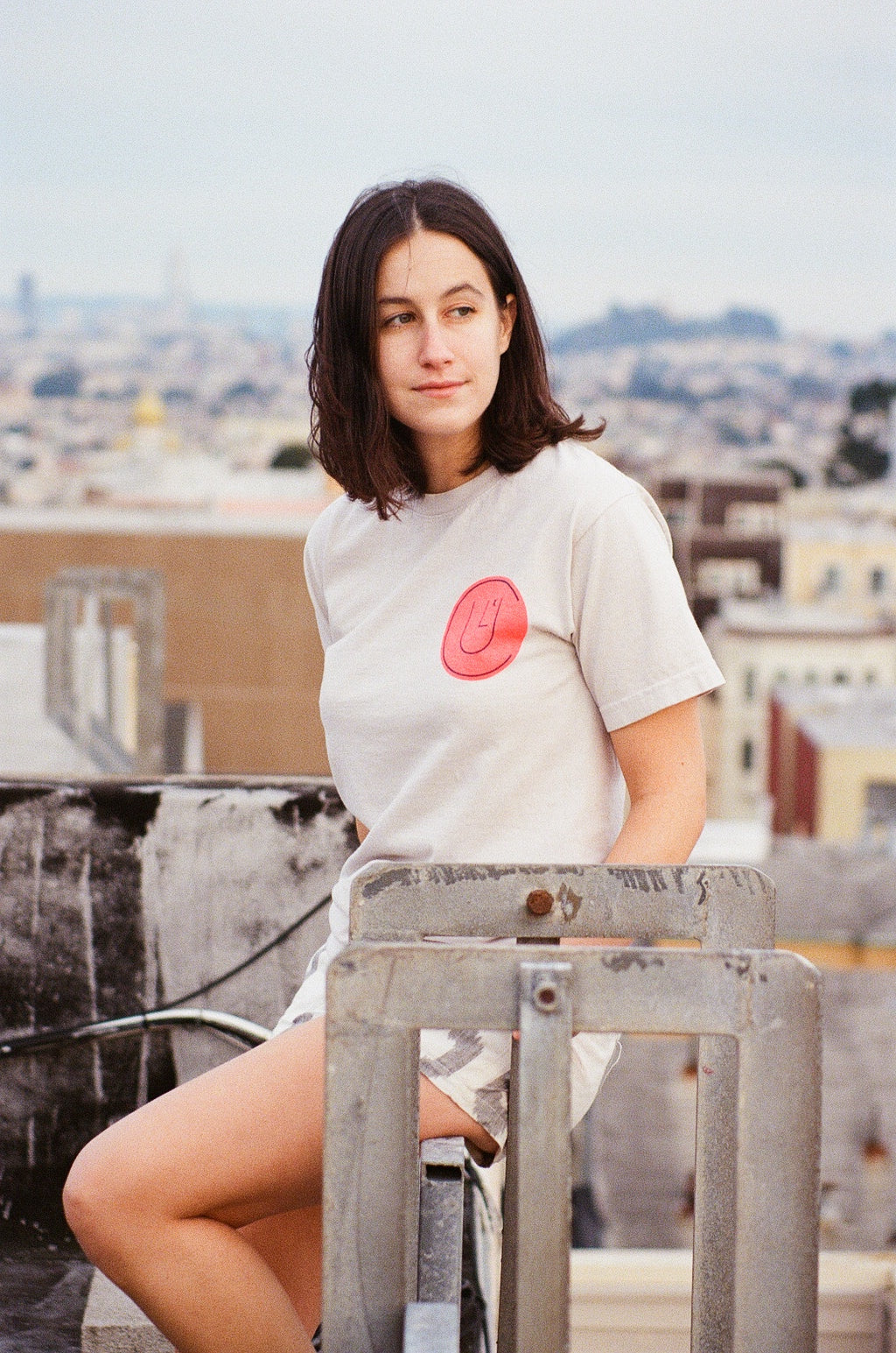 culk face tee san francisco rooftop photoshoot