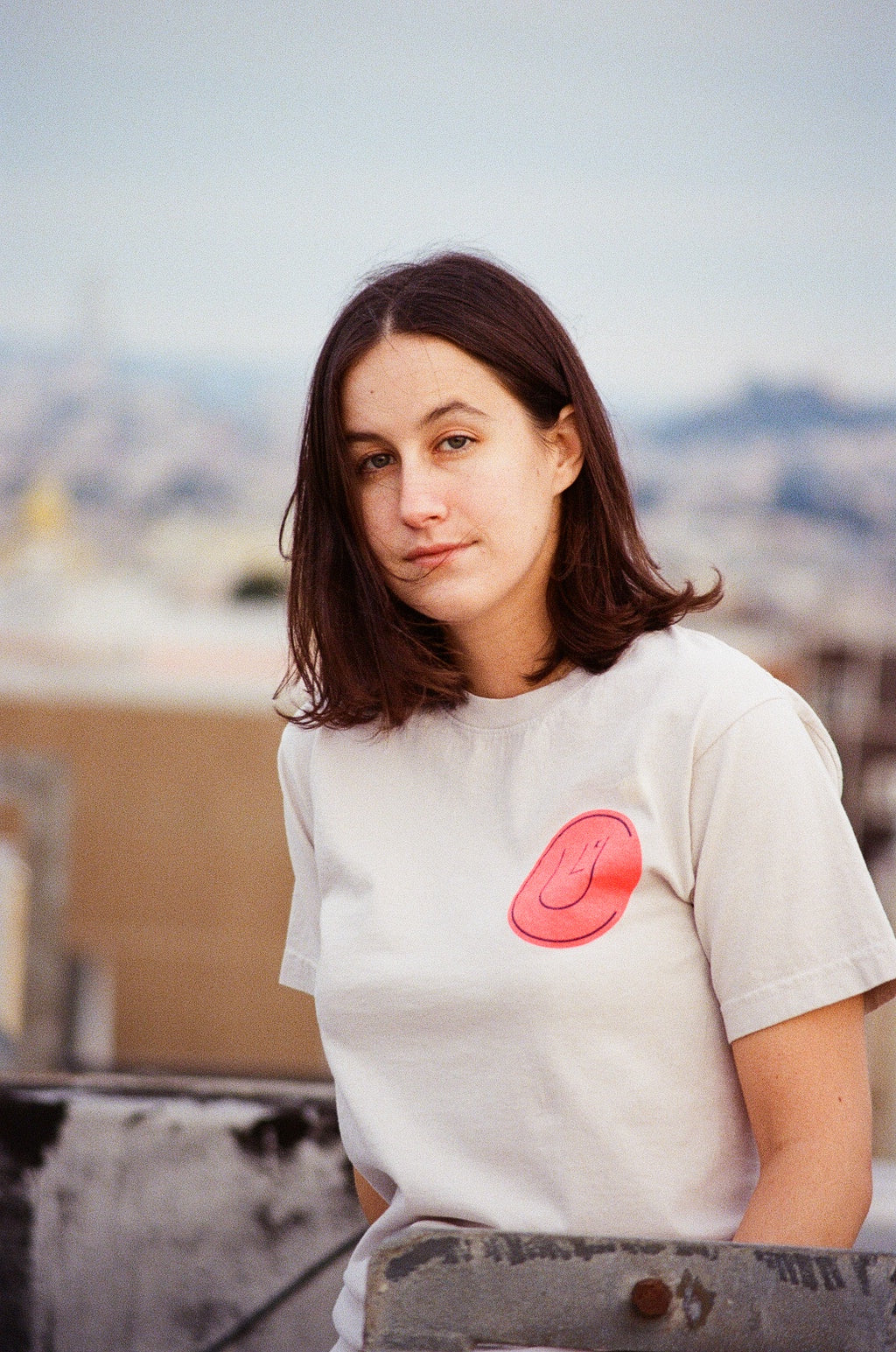 culk face tee san francisco rooftop photoshoot