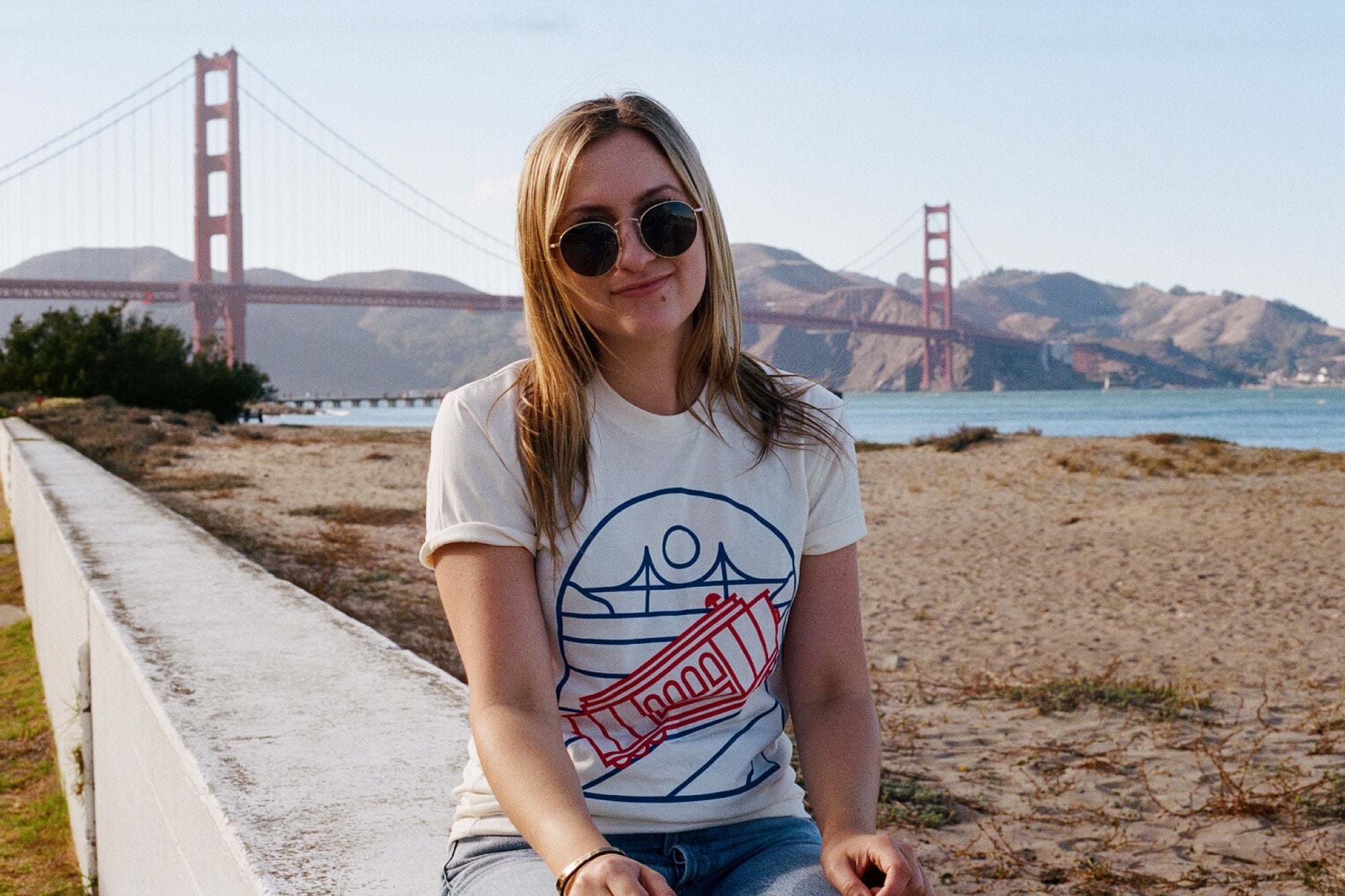 culk cable car t-shirt golden gate bridge