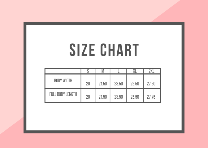 Live A Little Size Chart