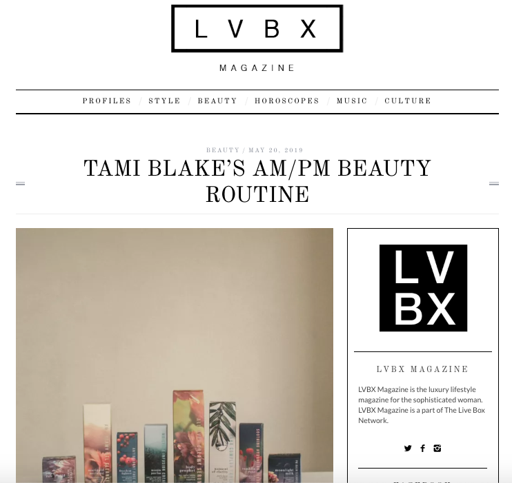 TAMI BLAKE’S AM/PM BEAUTY ROUTINE