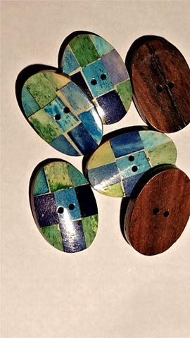 Oval Multi Color "Tile" button-price per piece
