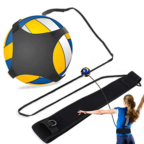 Volleyball Training Equipment Aid 4 Fits Size 3 Adjustable Solo Practice Soccer Volleyball Trainer for Kids Youth Adult 5 Football Kick Trainer 