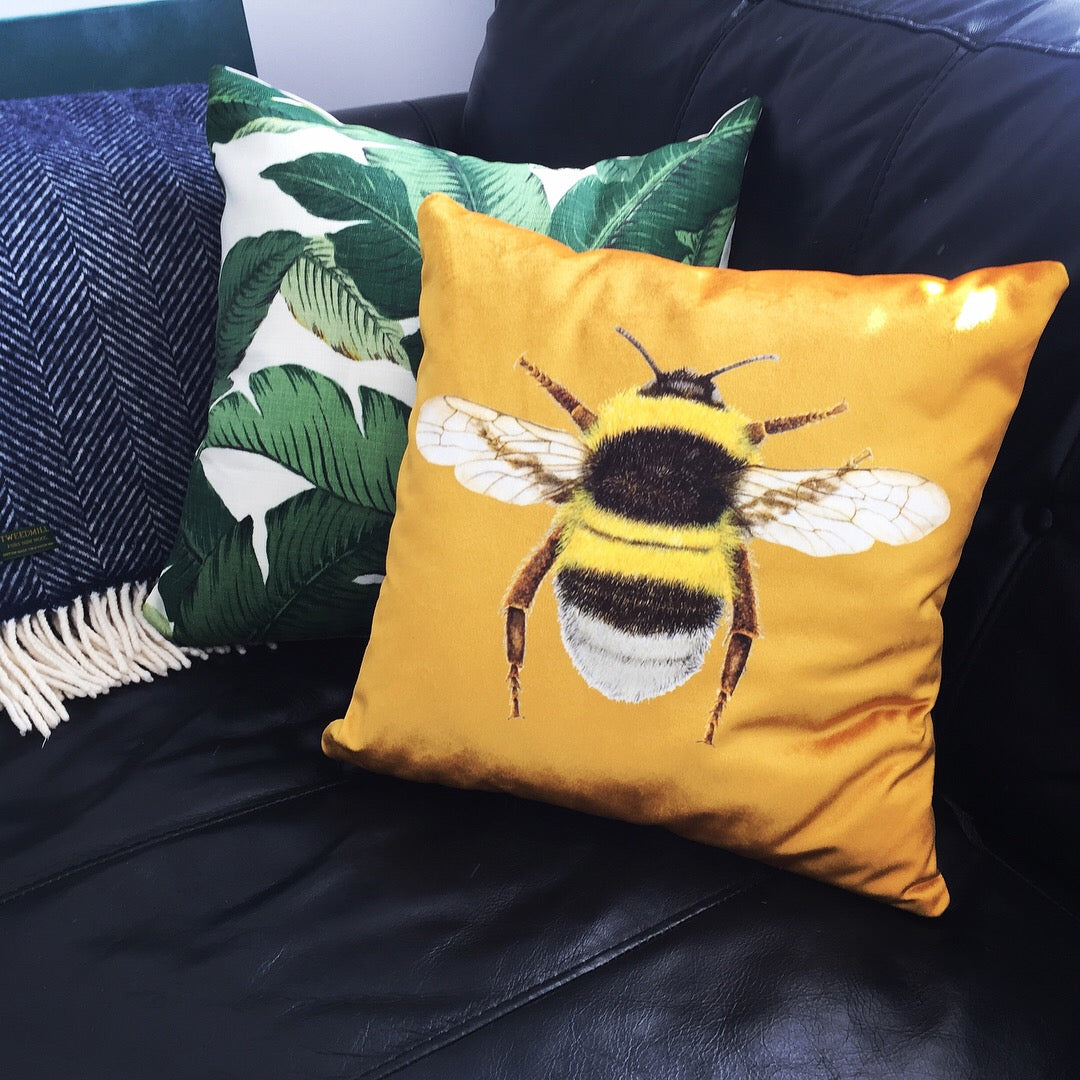 yellow bee cushion