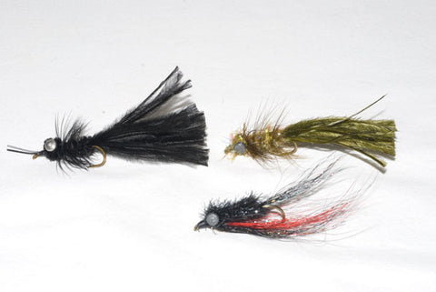 Smallmouth Bass Streamers - Heavy Black Hellgrammite, Magnum Darter, Olive Marauder - Murray's Fly Shop Smallmouth Bass Fly Fishing Guide - Virginia SHenandoah Valley