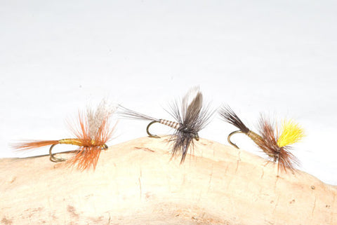 Murray's Professor Dry, Blue Quill Dry and Mr. Rapidan Parachute