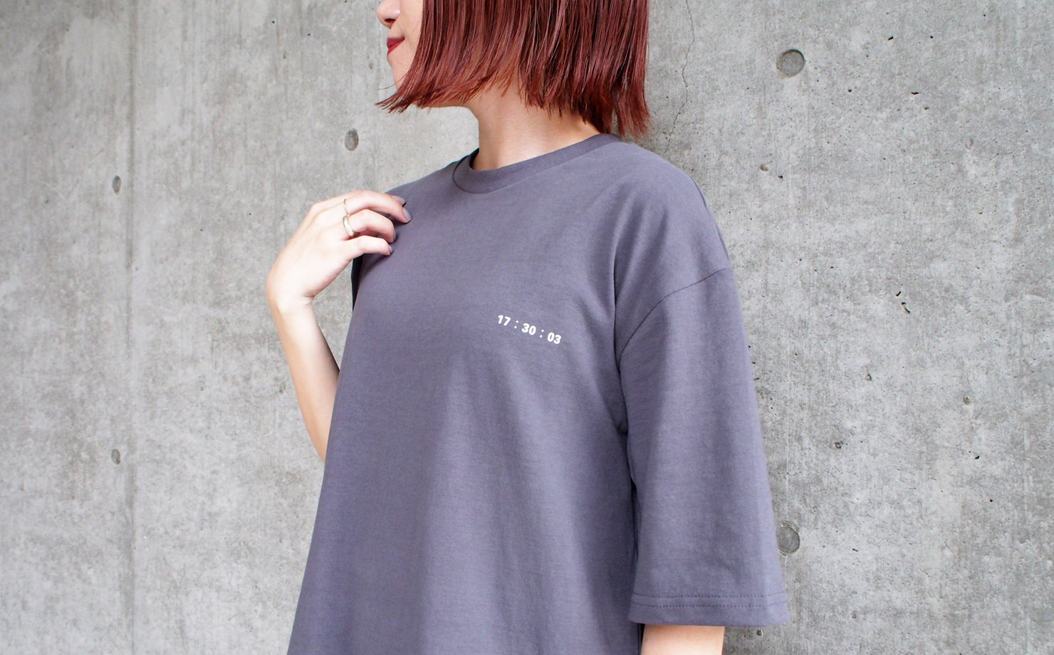 オリジナルフォトプリントTシャツグレー