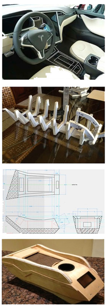 Tesla Model S center console insert design