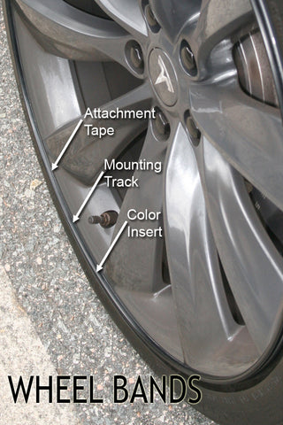 Tesla Model S black wheel bands