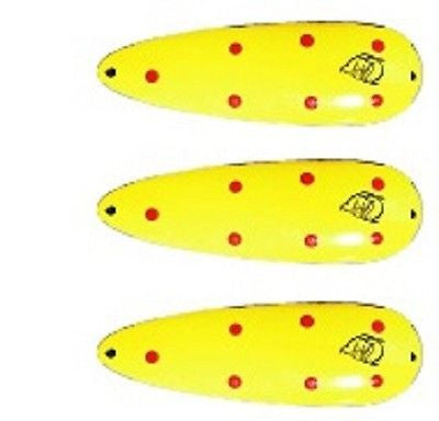 Eppinger 3 Rok't Dardevle Chartreuse/Red Spoons 1 3/4 oz 3 5/8" x 1 1/4" 0H-29