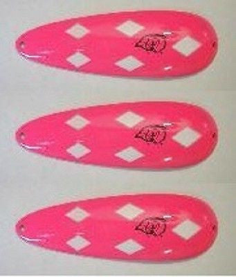 Eppinger Three Seadevlet Pink White Diamonds Spoons 1 1/2 oz 4" x 7/8" 61-271