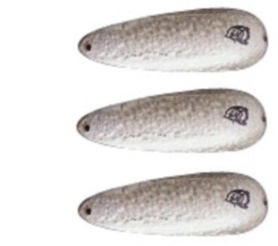 Three Eppinger Thindevle Silver Crystal Fishing Spoons 2/5 oz 3 1/4" 4-4
