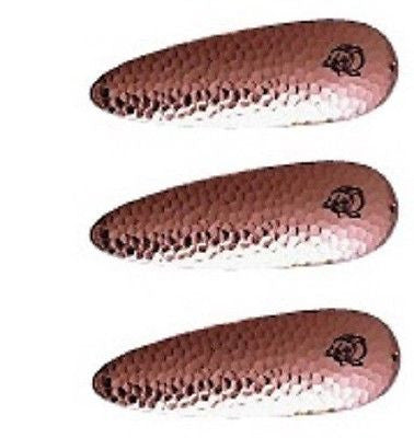 Three Eppinger Seadevle Hammered Copper Fishing Spoon Lures 3 oz 5 3/4" 60-64