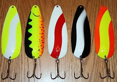 5 Hagan Fishing Spoons 4 1/2 Inch Muskie Pike 1.25 oz