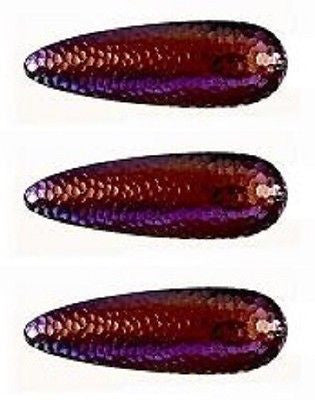 Three Eppinger Huskie Junior Nickel Red/Purple Fishing Spoons 2 oz 4 1/2" 7-280