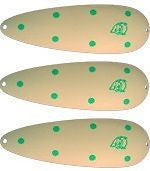 Three Eppinger Rok't IMP Glow Green Fishing Spoon Lures 3/4oz 2 1/4" 12-272