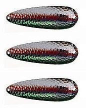 Three Eppinger Rok't IMP Nickel Green/Red Fishing Spoons 3/4oz 2 1/4" 12-277